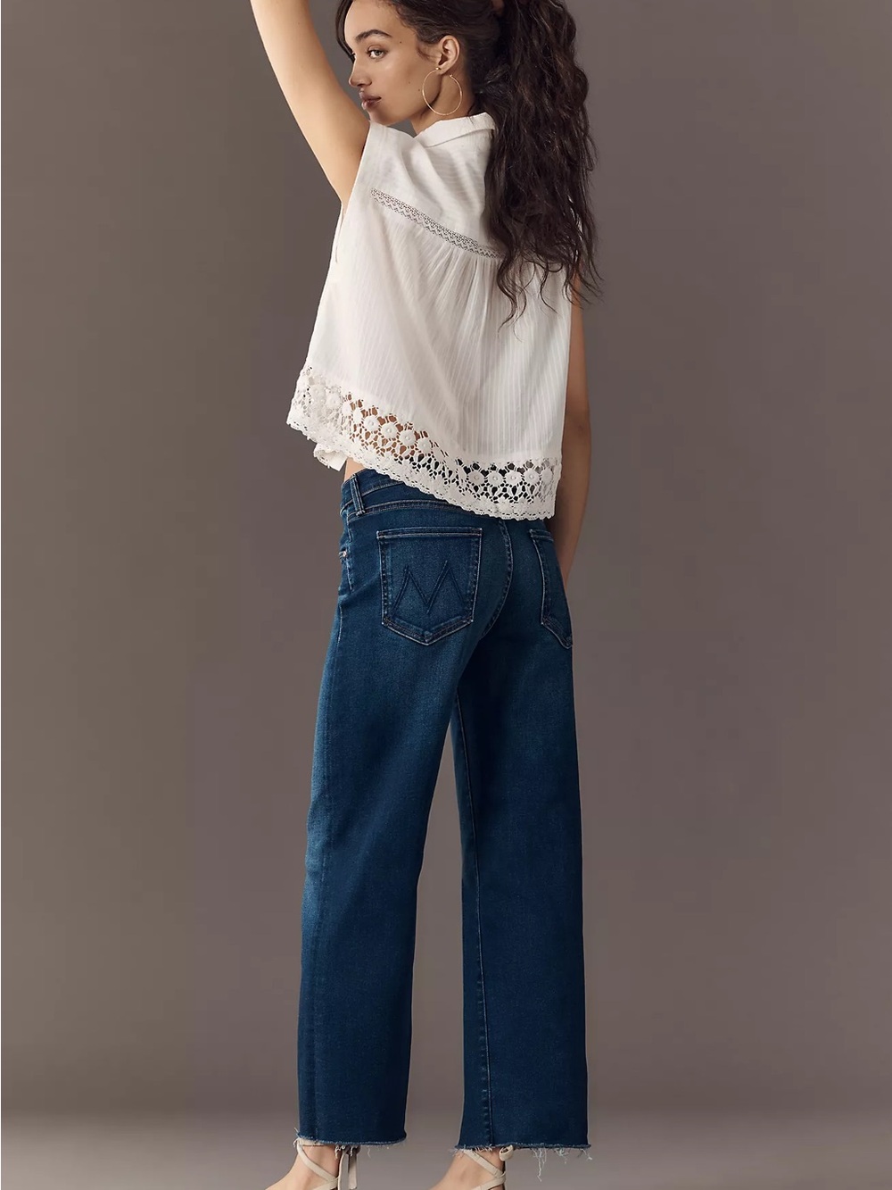 Mother Mid-Rise Rambler Zip Ankle Fray in Taking Chances - Picture 3 of 9